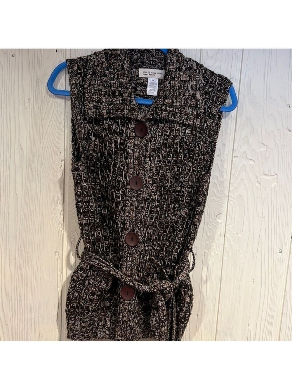 Joans New York Sport Petite Sweater Vest PM Large Buttons